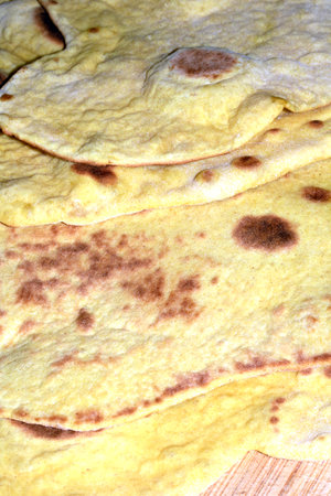 Close up of roti flatbreads side dish for dinner