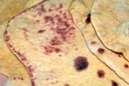 Close up of roti flatbreads side dish for dinner