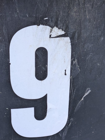 Written Letter in Distressed Font Typography Found Ransom Number 9 Nine