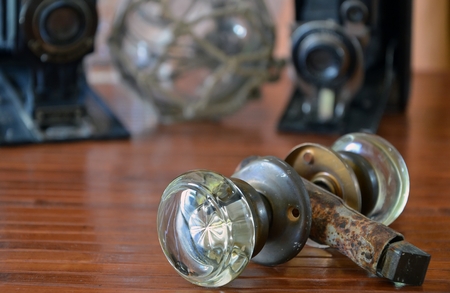 Vintage Glass Door Knobの写真素材