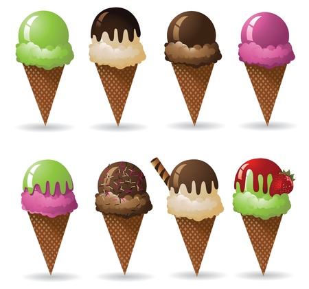 Ice Cream Cone collectionのイラスト素材