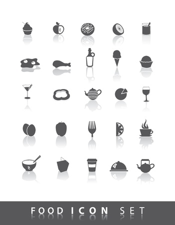 25 simple food iconsのイラスト素材