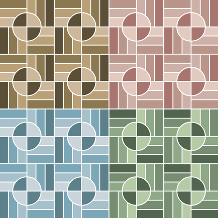 vector earth tone colour tile pattern illustrationのイラスト素材