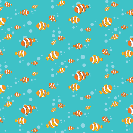 Vector little clownfish in the ocean illustrationのイラスト素材