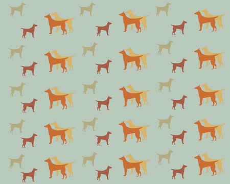 dogs of different colors on a gray backgroundのイラスト素材