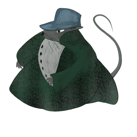 mouse in the coat fairy tale characterの写真素材