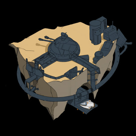 space station, concept art for the game, isometric space base artの写真素材