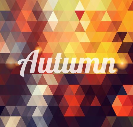 Autumn geometric orange background with text. Vector illustrationのイラスト素材