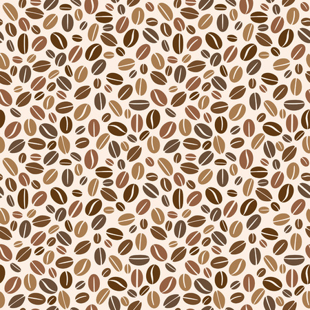 Brown coffee grains seamless pattern. Vector illustrationのイラスト素材