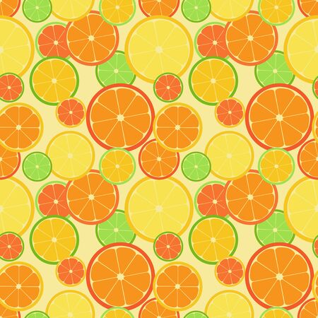 Color citrus pattern. Seamless background. Vector illustrationのイラスト素材