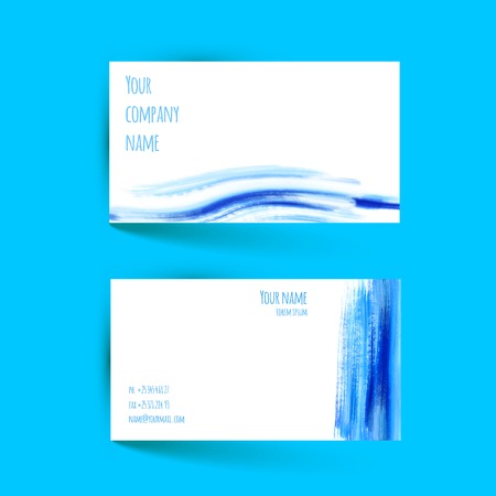 Business card template. Vector watercolor design. Vector illustrationのイラスト素材