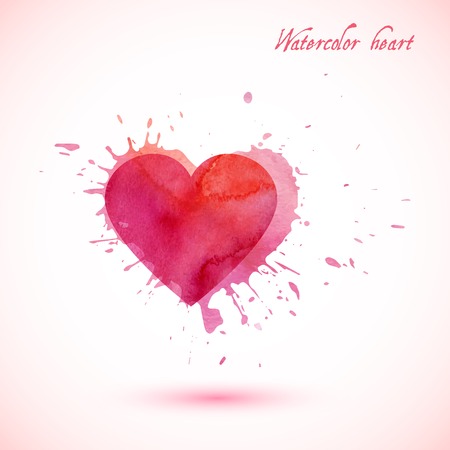 Vector abstract watercolor heart with splashes. Vector illustration EPS10のイラスト素材