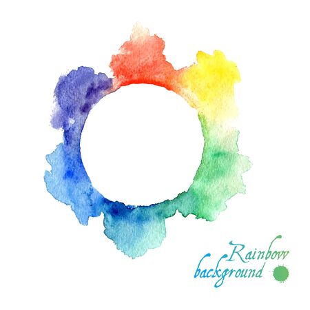 Watercolor abstract rainbow frame. Vector illustration EPS10のイラスト素材