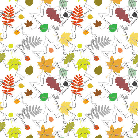 Autumn leaves seamless pattern. Vector illustration EPS10のイラスト素材