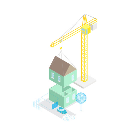 Building house concept. 3d isometric vector illustration EPS 10のイラスト素材