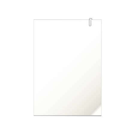 Vector template of a paper sheet with paper clip. Isolated on white background. Vector illustration EPS10のイラスト素材
