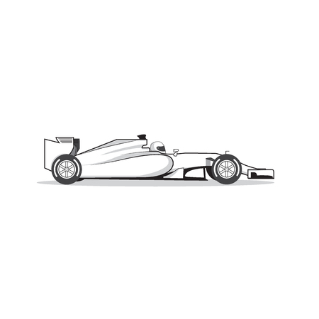 race car. Vector illustration isolated on white background.のイラスト素材
