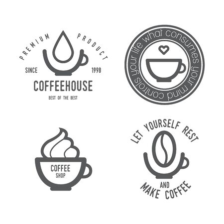 Coffee set Design elements illustrationのイラスト素材