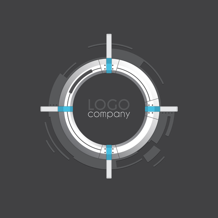 Vector hi-tech round frame for logo company or text. Vector tempのイラスト素材