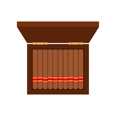 Brown Cigarette Case - cigar flat style white backgroundのイラスト素材
