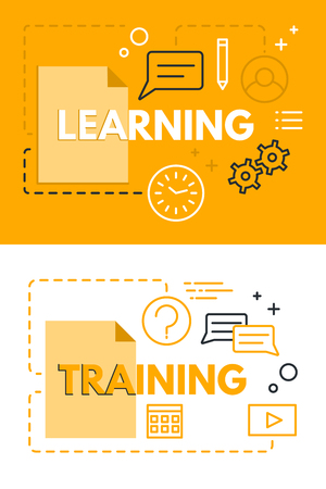 Modern set line . Learning and trainingのイラスト素材