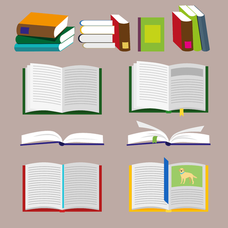 Books icons and library icons with brown background. Vector, illustration in flat style isolated on white background EPS10.のイラスト素材