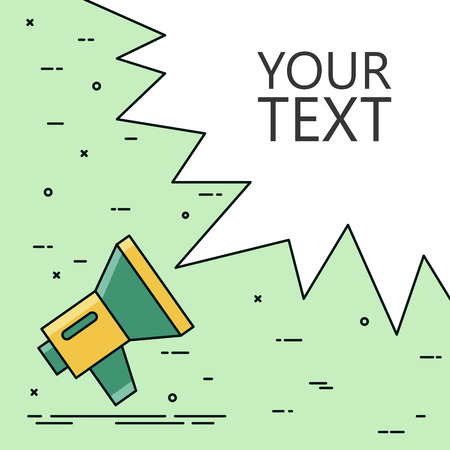 Concept loudspeaker and text isolated on background vector illustration for your banner or website.のイラスト素材