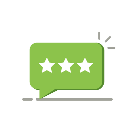 Three rating star like positive feedback. concept of notice, opinion, testimonial, grade ui, user control, check, valuation. flat style trend modern logotype graphic design element on white backgroundのイラスト素材