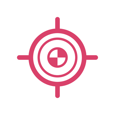 Target goal icon - target focus arrow - marketing aim - flat vector illustration isolated on white backgroundのイラスト素材