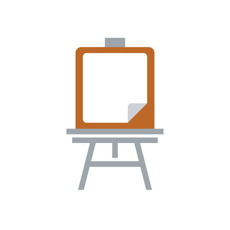 Education board icon - school chalk board - draw symbol - flat vector illustration isolated on white background.の写真素材
