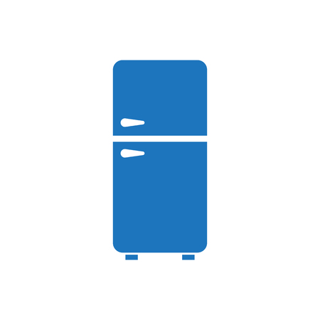 Refrigerator - fridge - home kitchen - flat vector illustration isolated on white backgroundのイラスト素材