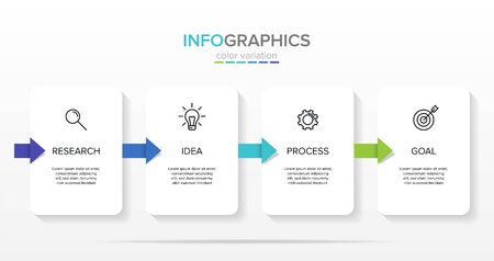 Vector infographic label template with icons. 4 options or steps. Infographics for business concept. Can be used for info graphics, flow charts, presentations, web sites, banners, printed materials.のイラスト素材