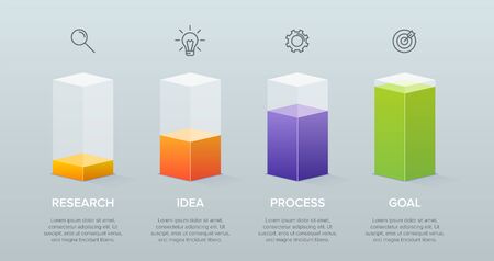 Infographic design with icons and 4 options or steps. Thin line vector. Infographics business concept. Can be used for info graphics, flow charts, presentations, web sites, banners, printed materialsのイラスト素材