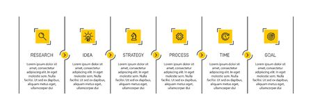 Concept of arrow business model with 6 successive isometric steps. Six colorful graphic elements. Timeline design for brochure, presentation. Infographic design layout.の写真素材