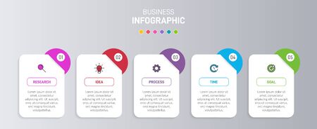 Infographic design with icons and 5 options or steps. Thin line. Infographics business concept. Can be used for info graphics, flow charts, presentations, web sites, banners, printed materialsの写真素材