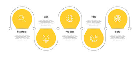 Infographic design with icons and 5 options or steps. Thin line vector. Infographics business concept. Can be used for info graphics, flow charts, presentations, web sites, banners, printed materials.のイラスト素材