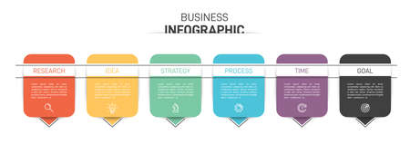 Infographic design with icons and 5 options or steps. Thin line vector. Infographics business concept. Can be used for info graphics, flow charts, presentations, web sites, banners, printed materials.のイラスト素材