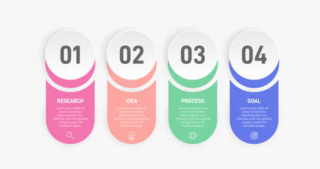 Infographic design with icons and 4 options or steps. Thin line vector. Infographics business concept. Can be used for info graphics, flow charts, presentations, web sites, banners, printed materials.のイラスト素材