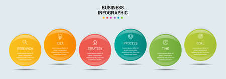 Infographic design with icons and 5 options or steps. Thin line vector. Infographics business concept. Can be used for info graphics, flow charts, presentations, web sites, banners, printed materials.のイラスト素材