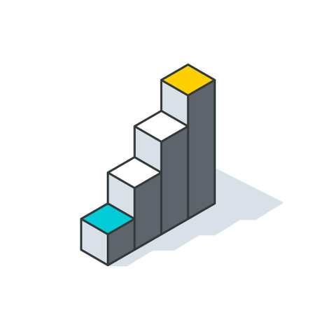 A modern logo design with electric blue graphics resembling a staircase drawingのイラスト素材