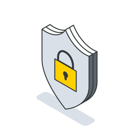 Automotiveinspired shield design with a padlock logo for sports gearのイラスト素材