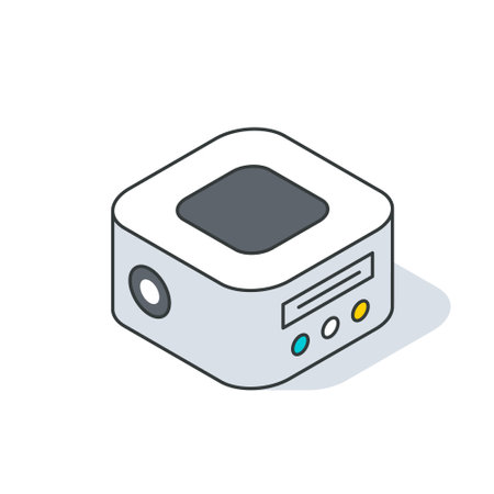 Isometric drawing of a box with a square in the middleのイラスト素材