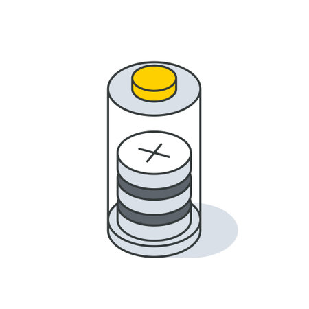 A cartoon illustration of a battery with a cross symbol on itのイラスト素材