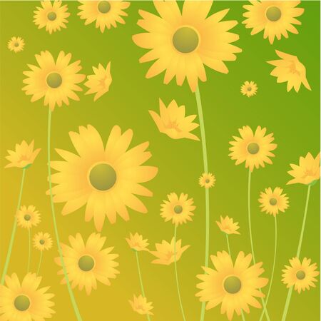A lot of yellow flower combined together become a nice background picture.のイラスト素材