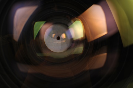 Closeup of camera lens