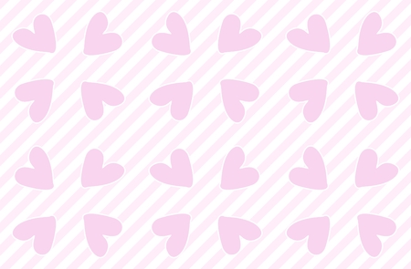 Pink hearts and stripesのイラスト素材