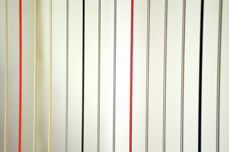 Closeup of the strings on a concert grand, pedal harp.の写真素材