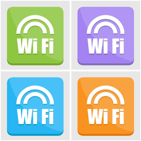Set of four wifi icons for business or commercial use.のイラスト素材