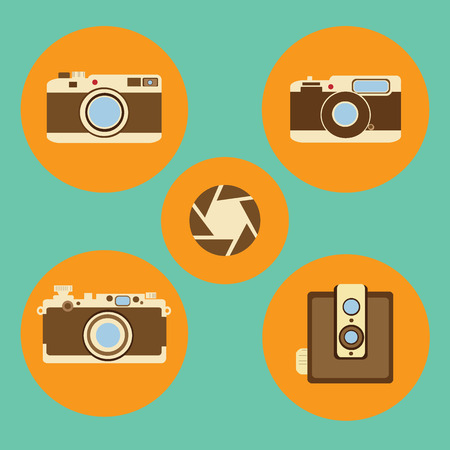 Camera vector icons vector setのイラスト素材