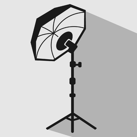 Flash umbrella equipment studio vectorのイラスト素材